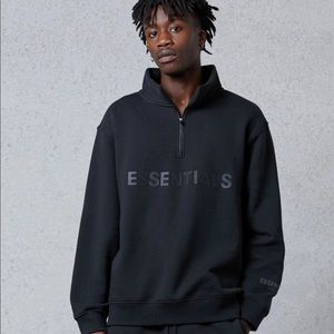 Fear Of God - essentials black half zip sweatshirt
